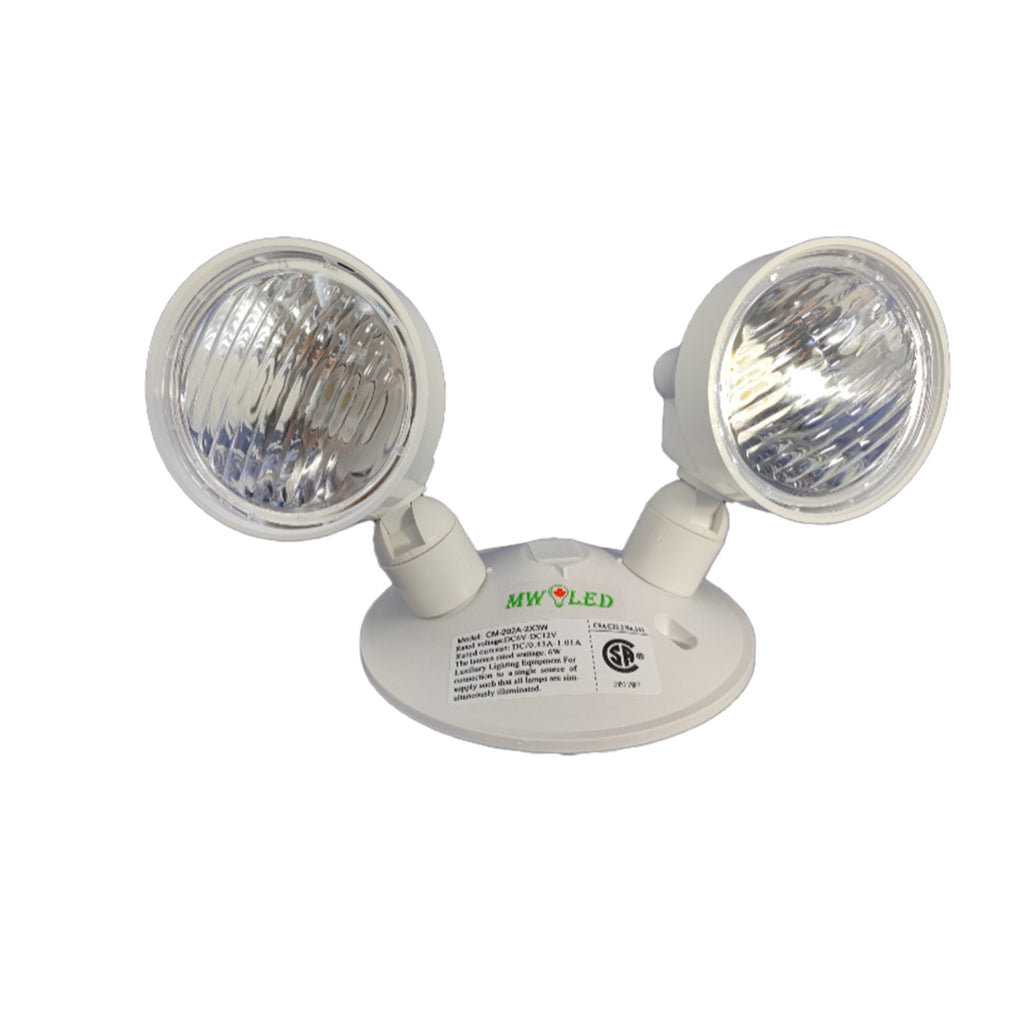 MW LED Remote Head (Double) for Emergency Light,Thermoplastic DC6V-12V Opertional,2 x 3 Watt, 2X180 Lm, CM-202A CSA Listed