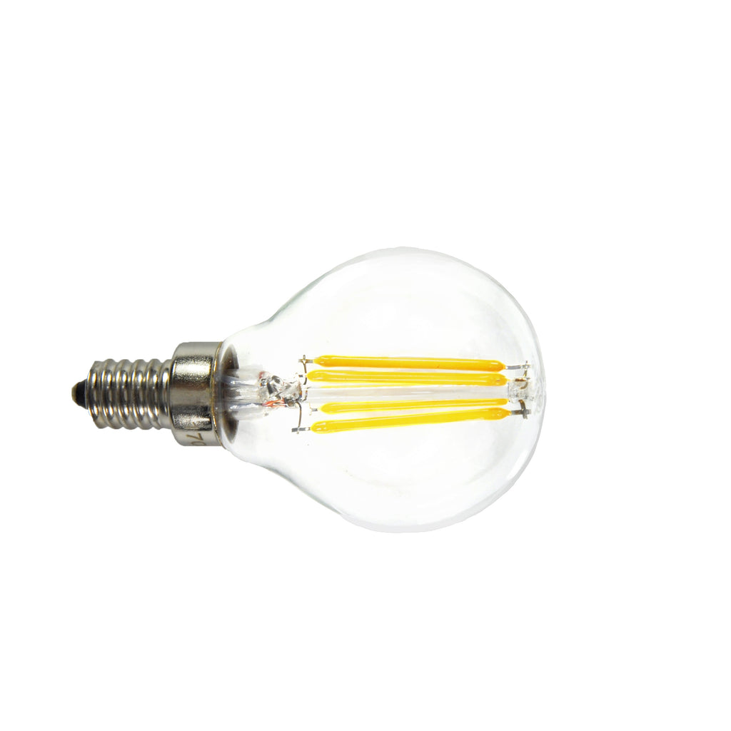 MW LED 6-Packed G16 Filament Bulb 4W (40W Equivalent) 400 Lumens E12 Candelabra LED 2700K Warm White ,Candle Chandelier, Vanity Light Bulbs