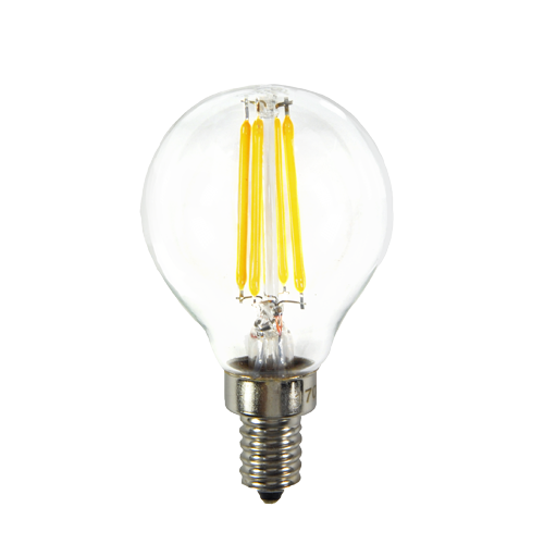 MW LED 6-Packed G16 Filament Bulb 4W (40W Equivalent) 400 Lumens E12 Candelabra LED 2700K Warm White ,Candle Chandelier, Vanity Light Bulbs