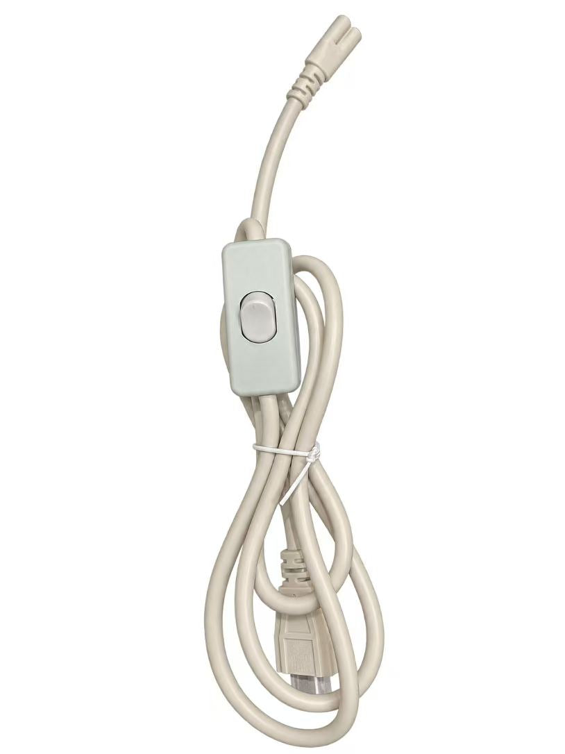 MW Power cord with an inline switch, white power cord with On/OFF Switch
