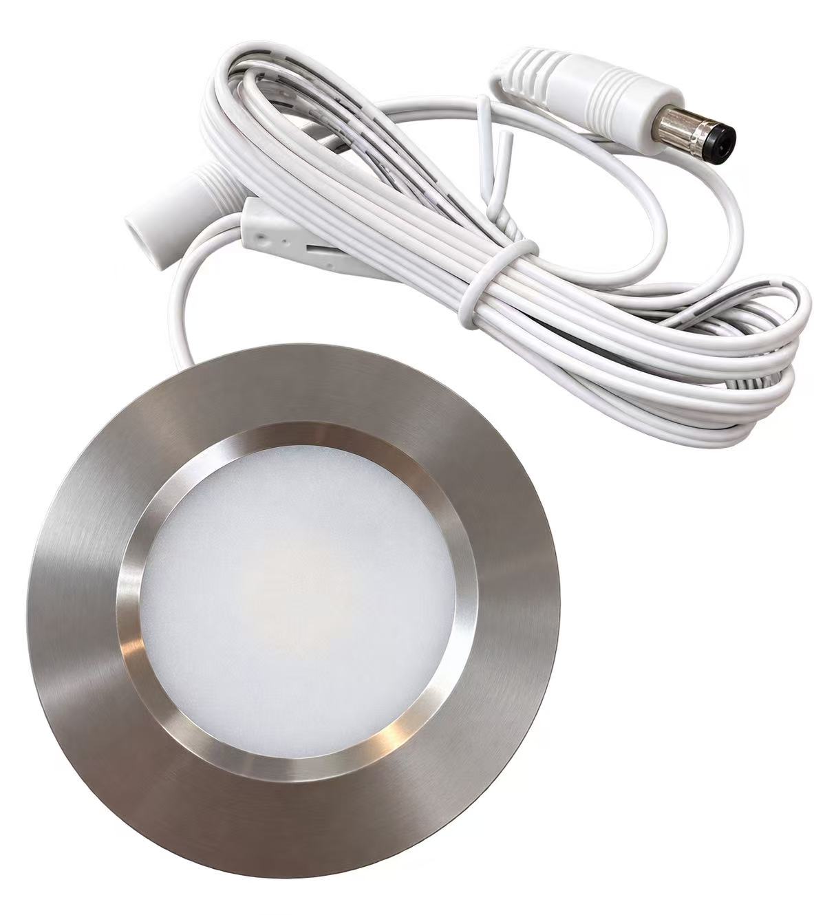 MW LED Puck Light, Under Cab,3000K/4000K/5000K. 3W12V,Mini Downlight Steel Trim LED Ceiling Light,Cabinet Light,Recessed Small Spotlight Mirror Front Lights