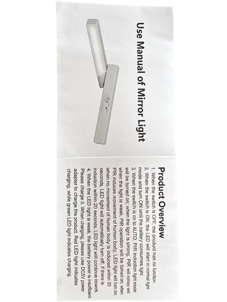 MW LED Sensor Mirror Light,2W Dimmable Mirror Lights,Rechargeable,for Mirror,Cabinet,Kitchen,Bedside,Desk