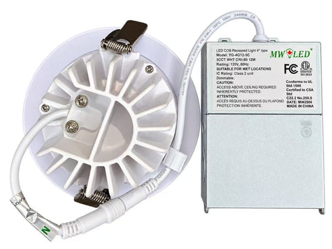 MW LED Recessed Light Fixture,Anti-Glare 4'' Downlight,Suitable for Living Room, Bedroom, Kitchen, Office