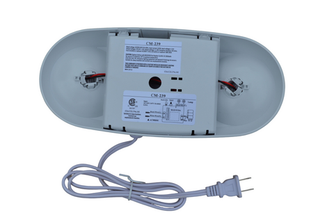 MW LED Emergency Lights with Battery Backup, Fixtures for Business Home Power Failure Emergency Exit Sign Lighting with 43 Chin Plug in Cord, Adjustable Two Heads, AC120V Input, CSA Listed