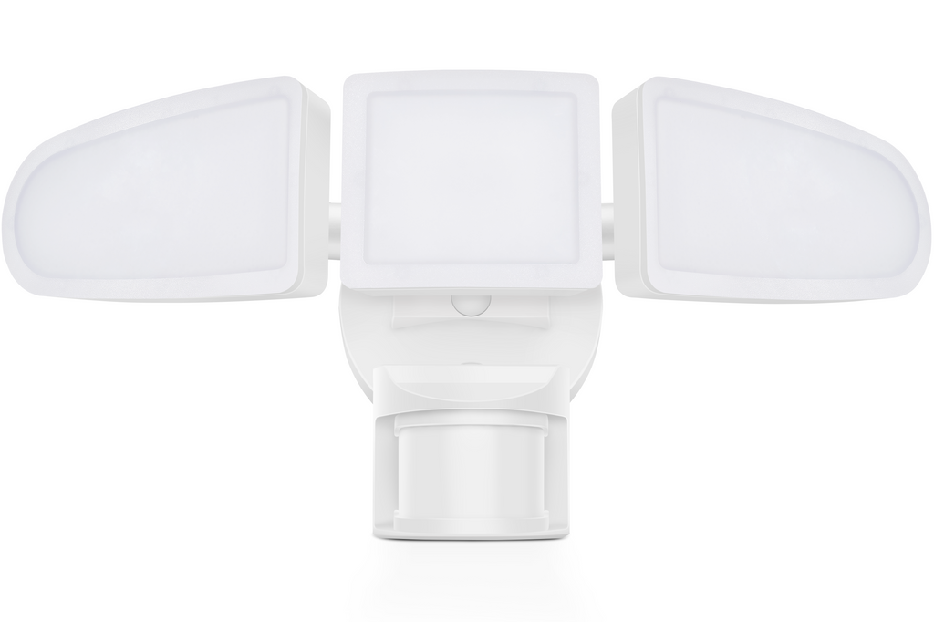 MW LED Motion Sensor Outdoor Flood Light, 40W Ultra Bright 4500LM, 5000K Waterproof LED 3-Head Security Light, Dusk to Dawn Mode, ETL Certified
