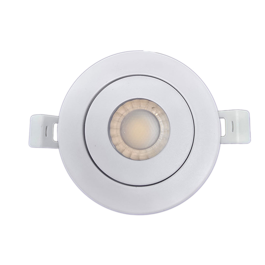 MW LED  3 inch Gimbal Recessed LED Pot Lights, with Junction Box, Dimmable IC Rated 180° Rotatable Ceiling Light/Potlight, 6W 500LM 3000/4000/5000K(Multi CCT) White Trim