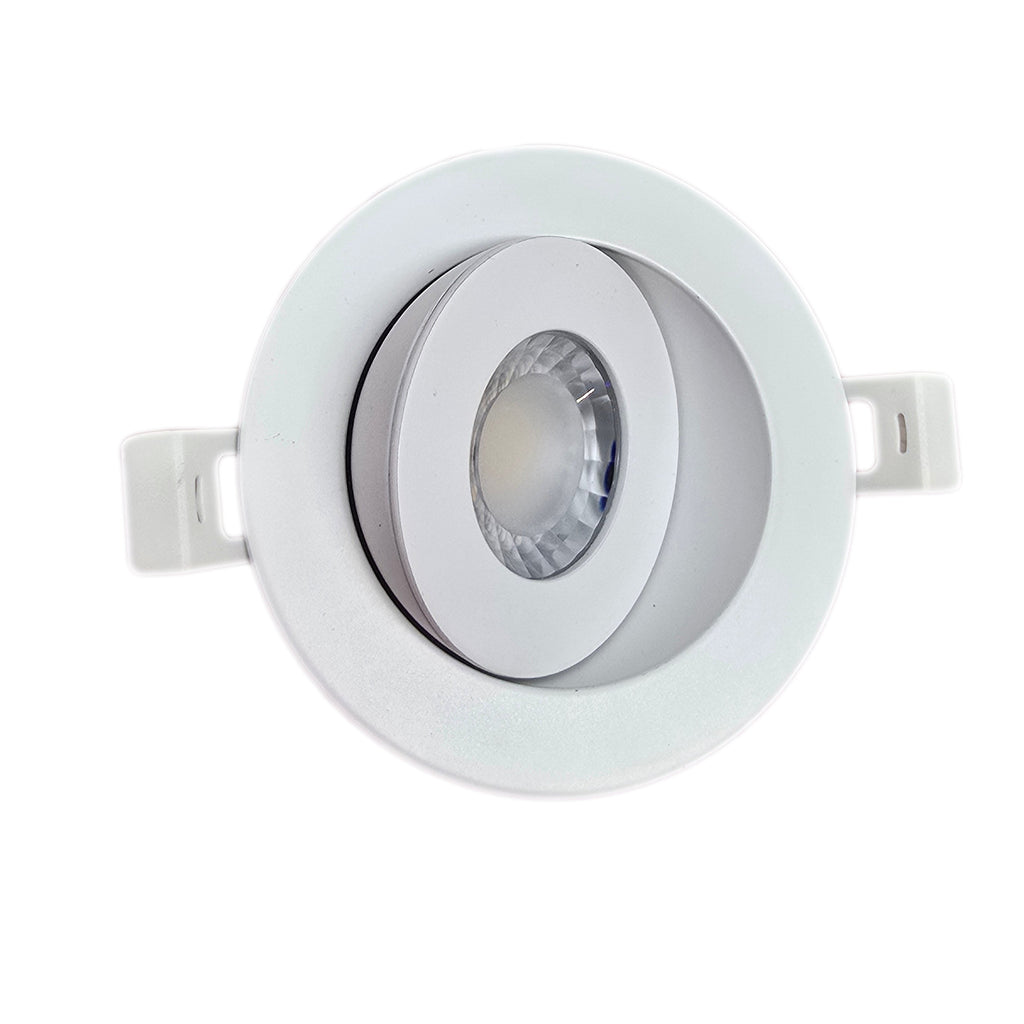 MW LED  3 inch Gimbal Recessed LED Pot Lights, with Junction Box, Dimmable IC Rated 180° Rotatable Ceiling Light/Potlight, 6W 500LM 3000/4000/5000K(Multi CCT) White Trim