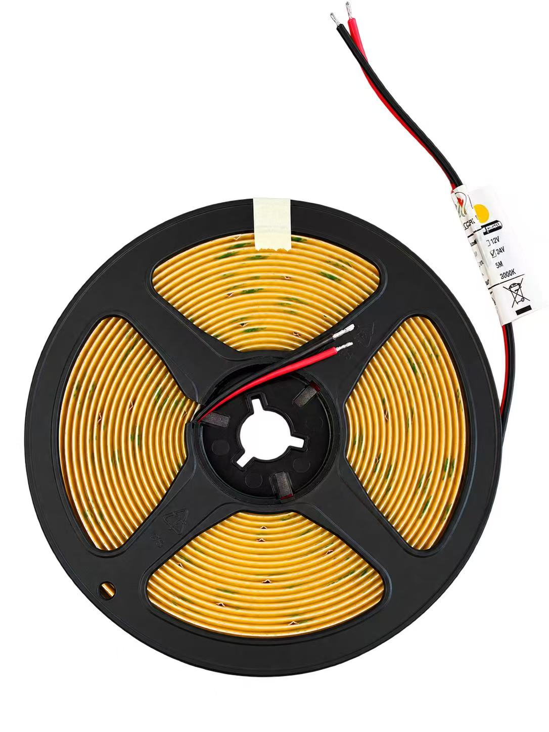 MW LED Strip Lights, COB LED Flex Strip Light, 24V, 480pcs/m, 10W/m, 100LM/W, 8mm*5m, 2700K, for Kitchen, Living Room, Party, Bar