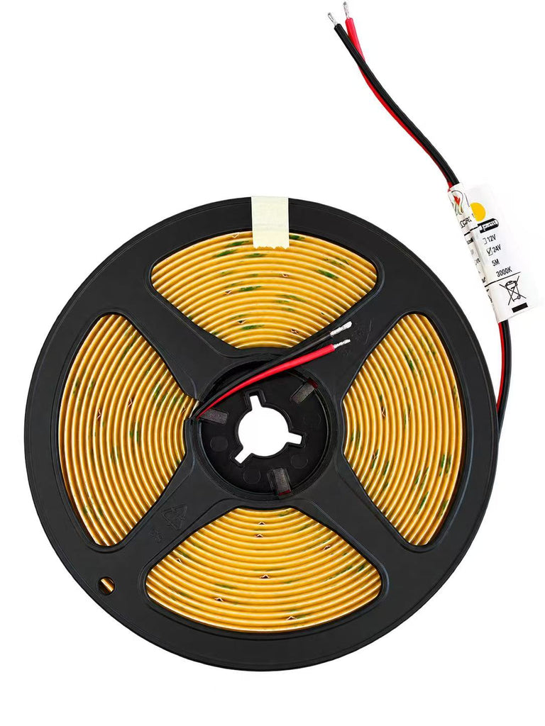 MW LED Strip Lights, COB LED Flex Strip Light, 24V, 480pcs/m, 10W/m, 100LM/W, 8mm*5m, 2700K, for Kitchen, Living Room, Party, Bar