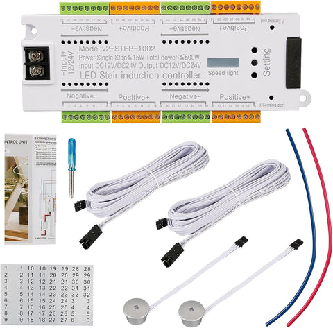 MW LED V2_Step Intelligent Stair Control,Motion Sensor LED Stair Light ,Automatic Staircase Ladder Step Light Controller for Stairway Light