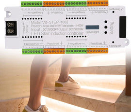MW LED V2_Step Intelligent Stair Control,Motion Sensor LED Stair Light ,Automatic Staircase Ladder Step Light Controller for Stairway Light