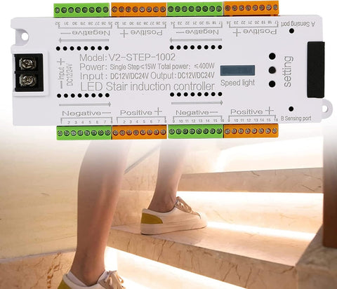 MW LED Step Intelligent Stair Control,Motion Sensor LED Stair Light ,Automatic Staircase Ladder Step Light Controller for Stairway Light
