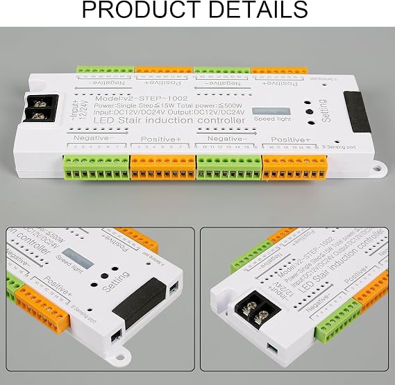 MW LED V2_Step Intelligent Stair Control,Motion Sensor LED Stair Light ,Automatic Staircase Ladder Step Light Controller for Stairway Light