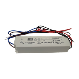 Mean Well LPV-60-12 Single Output LED Power Supply  60W 12V 5A, IP67, Cable Output, Waterproof, (Certified cUL ,Class 2)
