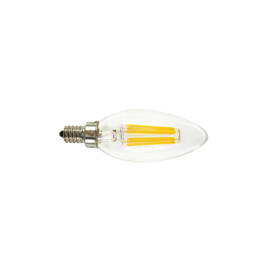 MW LED 6-Packed B11 Filament Bulb 6W (60W Equivalent) 600 Lumens E12 Candelabra LED 2700K Warm White Candle Light Bulbs