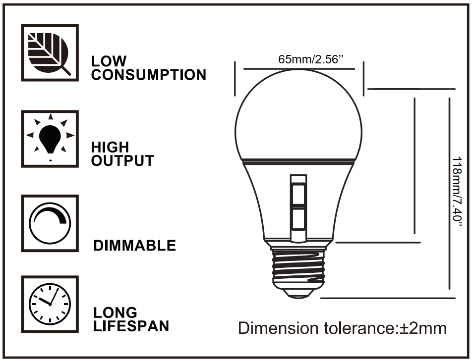 MW LED A19 Dimmable LED Bulb, Color Selectable, 14W (100W Equivalent), 1600 Lumens, 2700K, 3000K, 4000K, 5000K, 5CCT, Flicker Free, UL Listed (10-Pack)