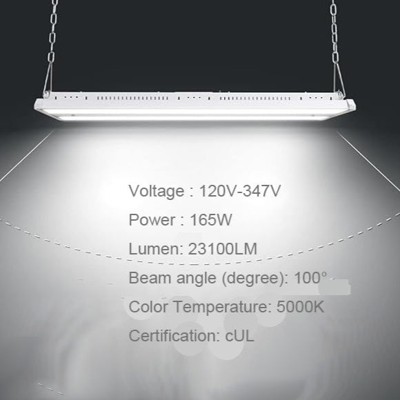 MW LED Linear High Bay Light 165W 5000k for Warehouse Workshop Factory Lighting, Shop Lights