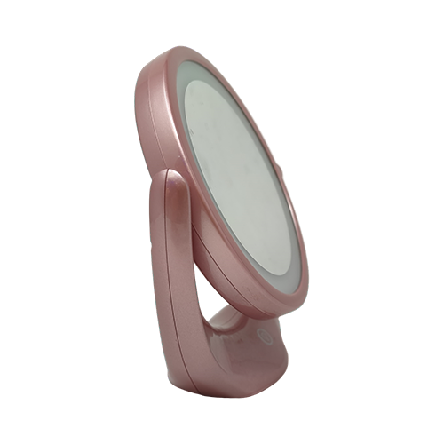 MW LED Magnifying Vanity Mirror, 6 Inch Two-Sided Makeup Tabletop Mirror with 5X Magnification?Light-Rose Gold Finished