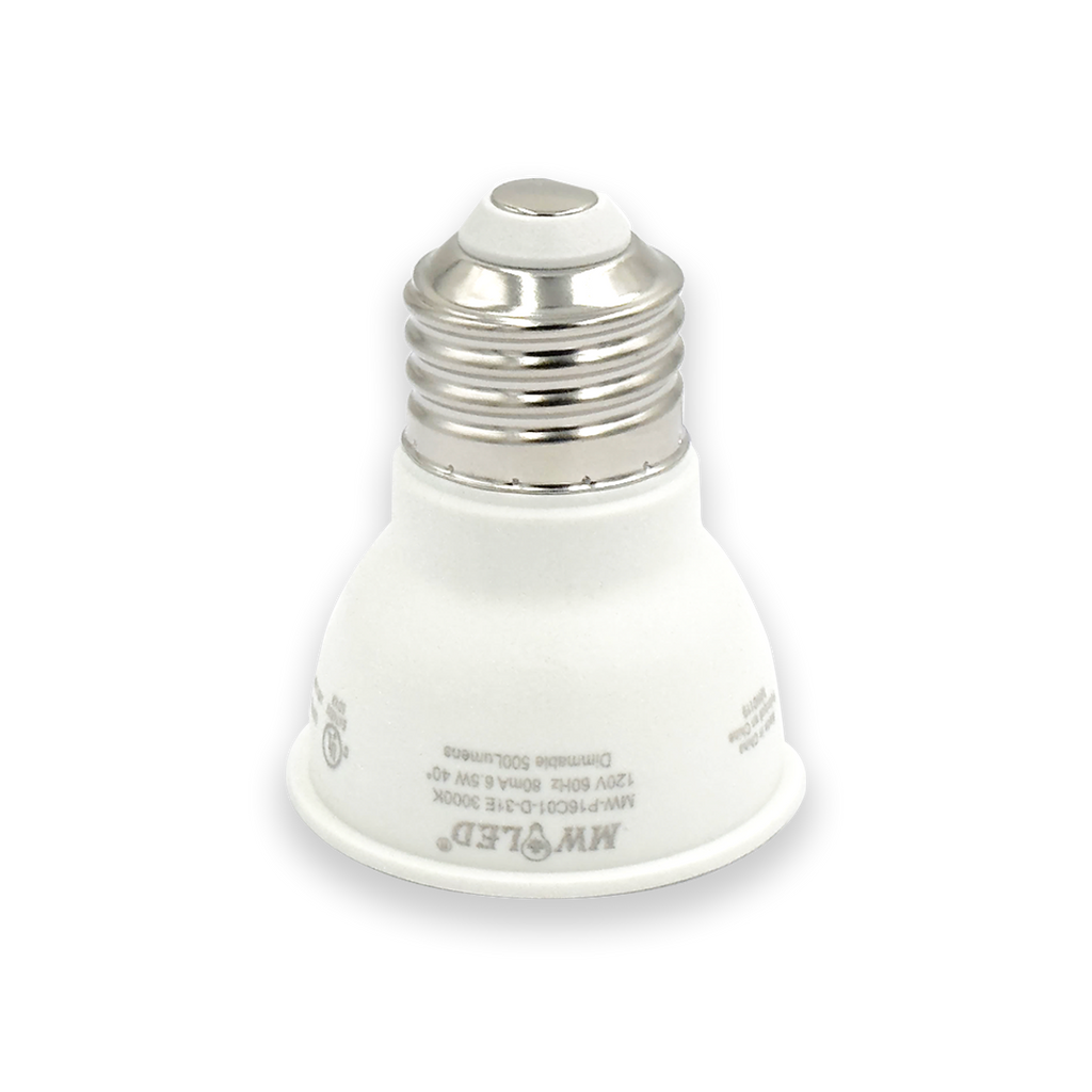 PAR16 LED Light Bulbs, Dimmable SpotLight,6.5W=75W,500 Lumens, Energy Star cUL Listed (3000K Warm White)