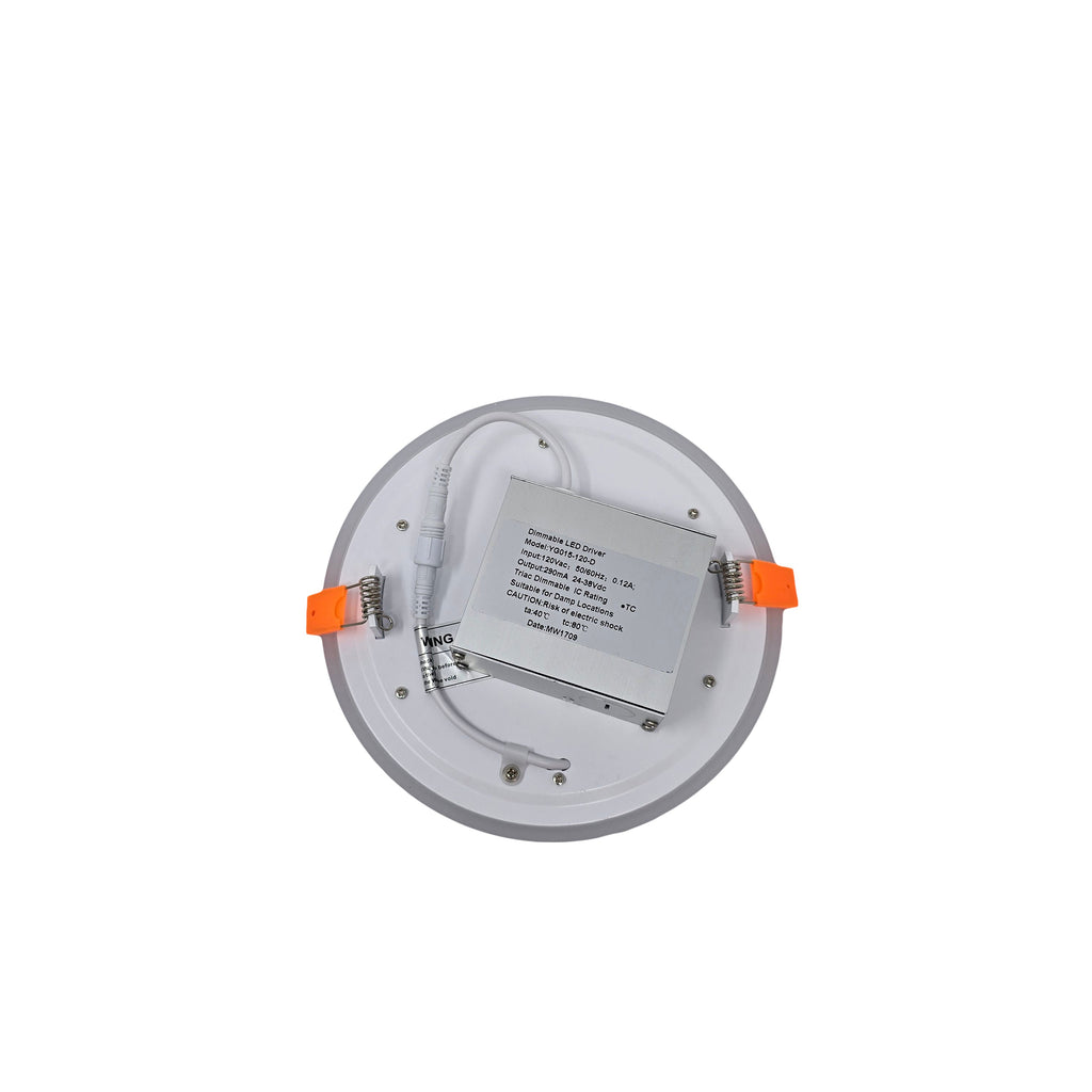 MW LED Panel Light Round Double Color (Cool White+Blue) 15W 5000K 6inces Recessed Slim Pot Light with Junction Box.