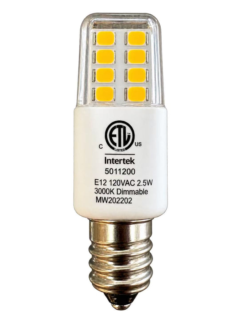 E12-2.5MS16 LED Light Bulb, 120V Dimmable 2.5W,Candelabra Base Mini Lamp Warm White 3000k