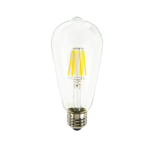 MW ST21(ST64) 6 Packed LED Edison Light Bulb Filament Vintage Classic Light Bulb E26 Base 6 Watt(60W Equivalent) for Home Restaurant, 2700K,Warm White