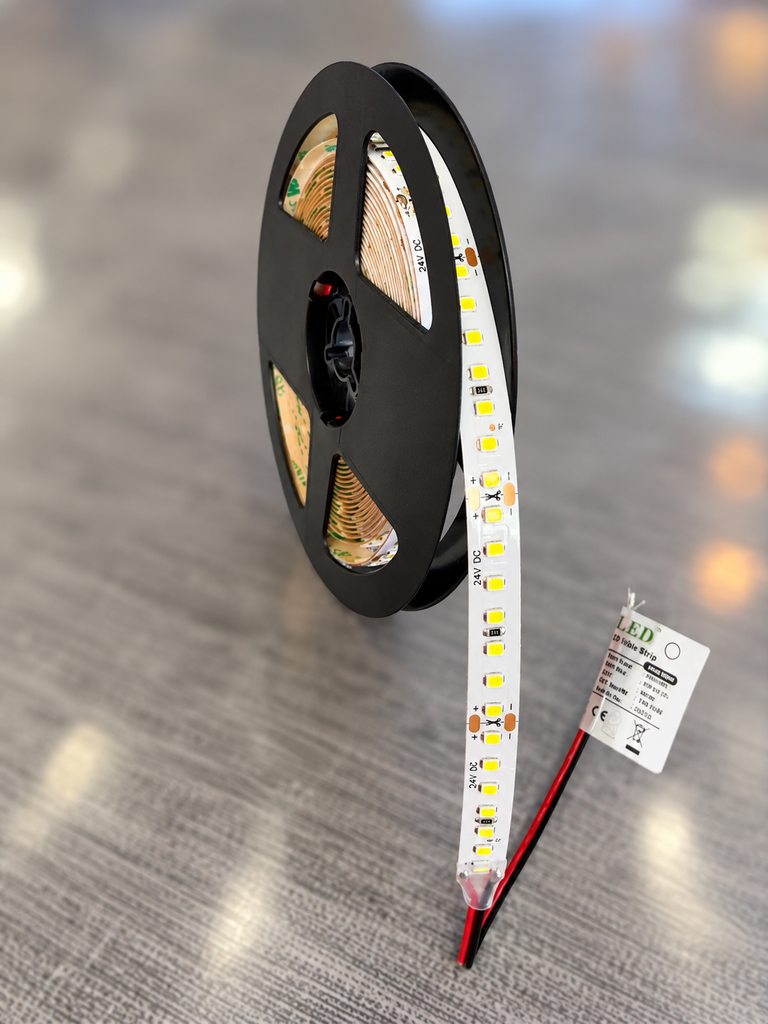 MW LED Strip Lights, Pure White 6000K,DC24V,55W(Max),10MMx5M,154pcs/M, SMD2835,Bright LED Tape Light for Bedroom, Kitchen, Closet, Cabinet, Mirror, Indoor