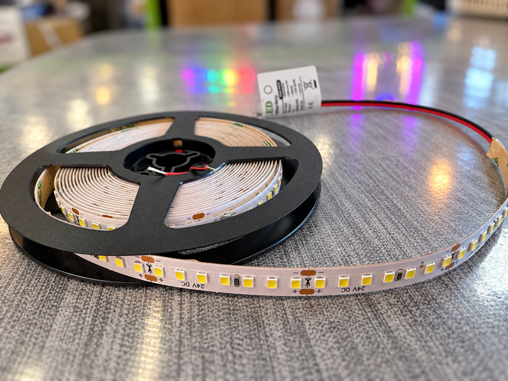 MW LED Strip Lights, Pure White 6000K,DC24V,55W(Max),10MMx5M,154pcs/M, SMD2835,Bright LED Tape Light for Bedroom, Kitchen, Closet, Cabinet, Mirror, Indoor